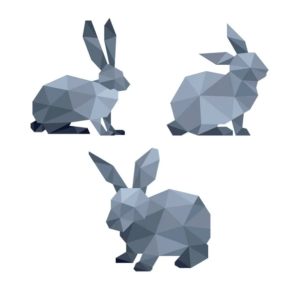 Rabbit Animal Low Poly Geometric Polygonal — Stock Vector