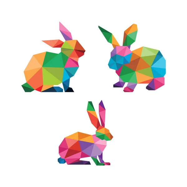 Rabbit Animal Low Poly Geometric Polygonal — Stock Vector