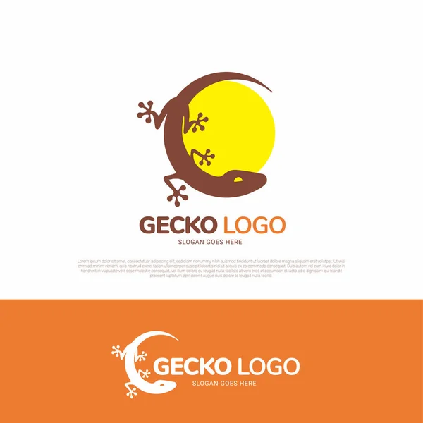 Gecko Ящерица Рептилия Логотип Животного Символа — стоковый вектор