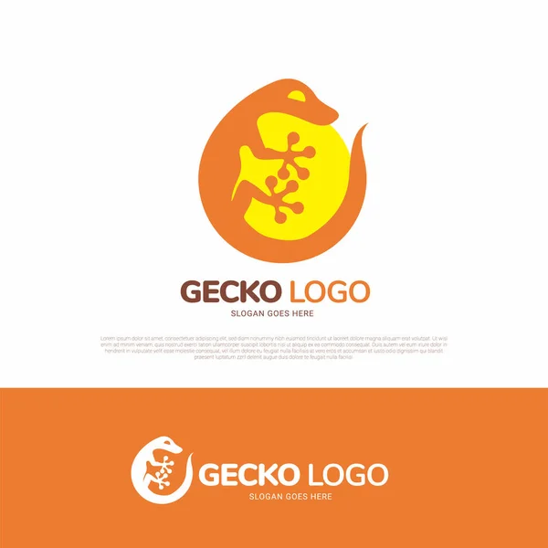 Gecko Ящерица Рептилия Логотип Животного Символа — стоковый вектор