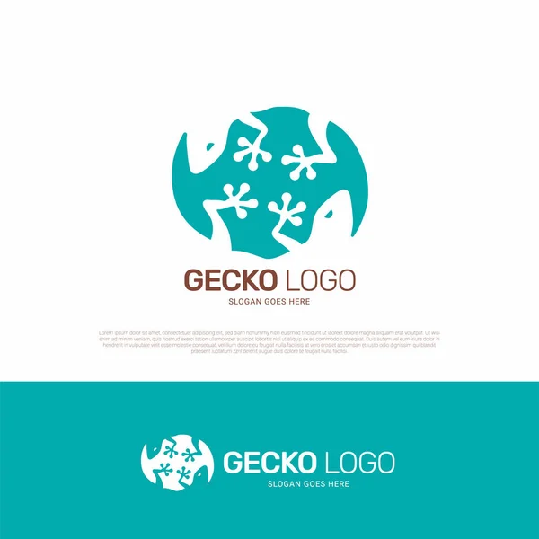 Гекко Ящірка Рептилії Тварин Логотип Іконка Дизайн — стоковий вектор