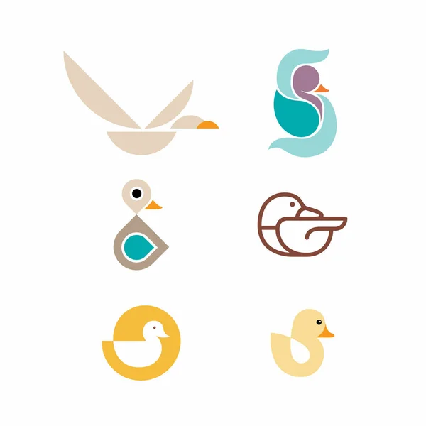 Pato Animal Logotipo Icono Símbolo Diseño — Archivo Imágenes Vectoriales