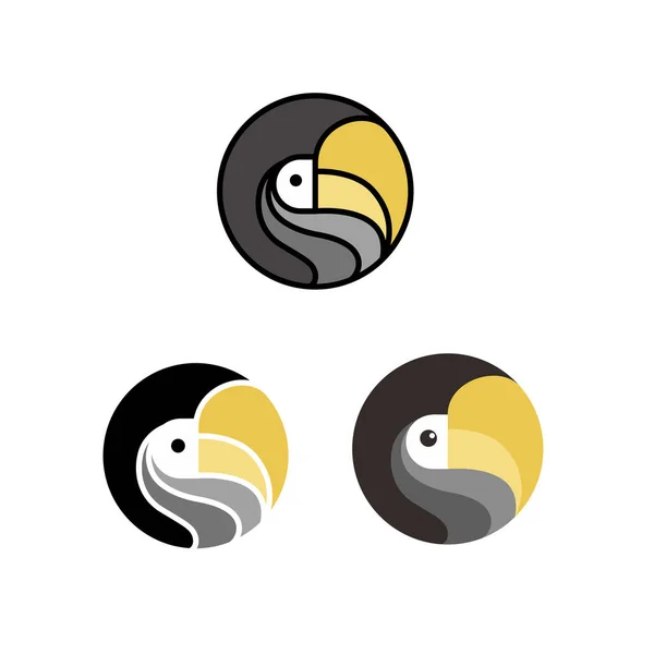 Toekan Ara Vogel Dier Logo Pictogram Symbool Ontwerp Template Set — Stockvector