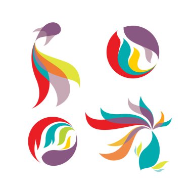 Güzellik betta hobi renk balık logosu şablon tasarımı seti