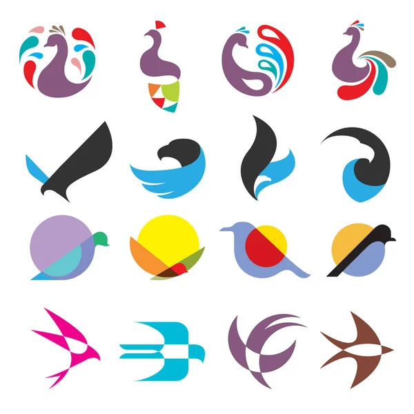 Aves Capoeira Pássaro Conjunto Logotipo Ícone Símbolo Para Seu Negócio Ilustrações De Stock Royalty-Free