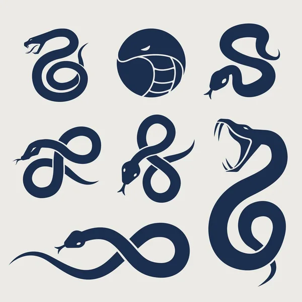 Símbolo Selvagem Ícone Logotipo Réptil Animal Serpente Vetores De Stock Royalty-Free
