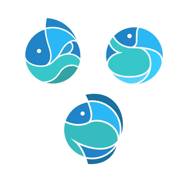 Oceano Peixe Mar Símbolo Ícone Logotipo Ilustrações De Stock Royalty-Free