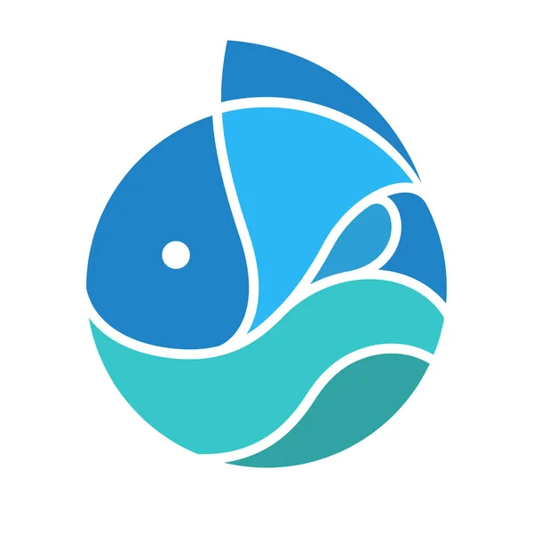 Oceano Peixe Mar Símbolo Ícone Logotipo Ilustração De Stock