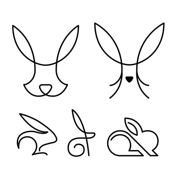 Rabbit Mammal Animal Pet Logo Icon Symbol — Stock Vector