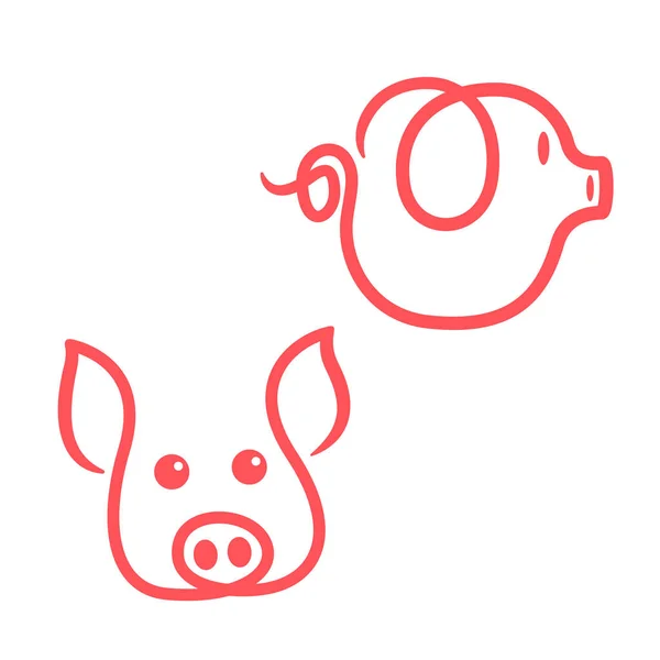 Dieren Logo Pictogram Lijn — Stockvector