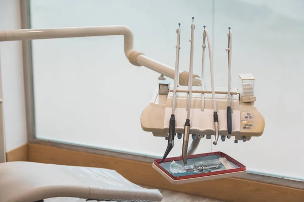 Work table with dental tools in a dentist\'s office.health and wellness concept .