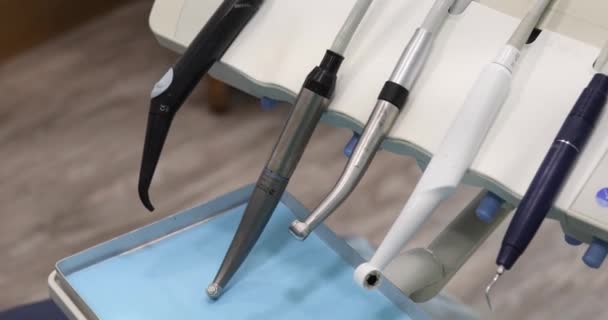 Instrumentele Masă Ale Dentistului Sănătate Dentară — Videoclip de stoc