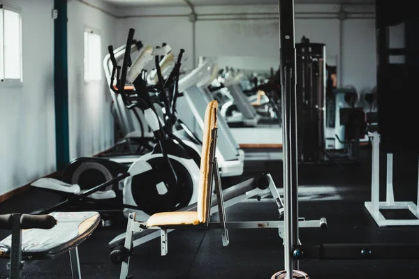 Image of an empty gym. Closed due to the coronavirus pandemic.