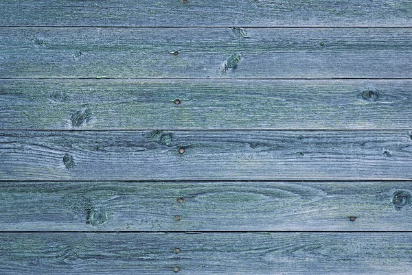 Stare Drewno Tekstury Naturalnie Wyblakłe Szara Ściana Niebiesko Zieloną Farbą — Zdjęcie stockowe