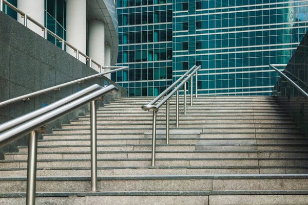 Escaliers Granit Menant Des Immeubles Bureaux Verre Quartier Financier Pas — Photo