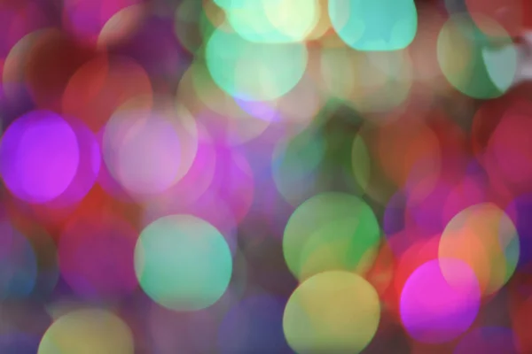 Bokeh Luci Sfondo Ghirlande Sfocate Dai Colori Vivaci Notte Disco — Foto Stock