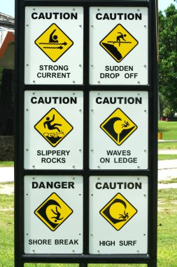 plaj uyarı işareti