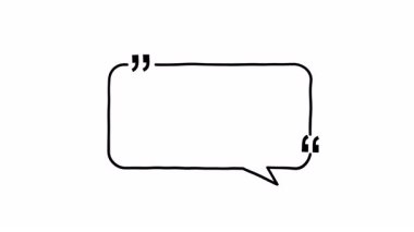 Oynatma efekti canlandırılmış alıntı çerçeve Doodle beyaz arkaplan alfa kanalı