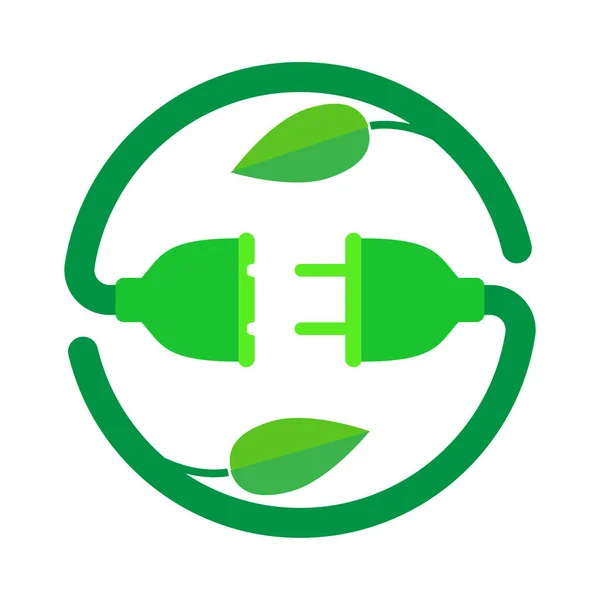 Projekt Ikony Wektorowej Logo Energii Odnawialnej Zużycie Energii Przez Green — Zdjęcie stockowe