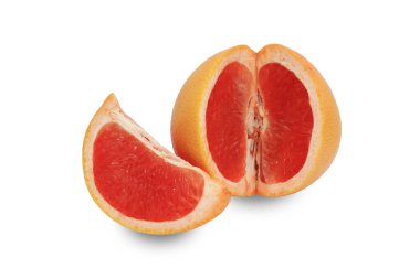 Beyaz arkaplanda Pomelo meyvesi