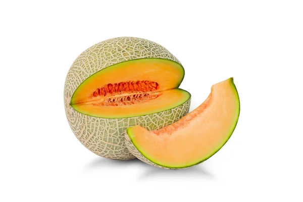 Cantaloupe Sobre Fundo Branco Imagens Royalty-Free