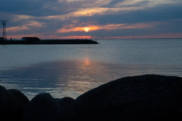 Schöner Sonnenuntergang über dem Ozean. Bild aus Malmö, Schweden — Stockfoto