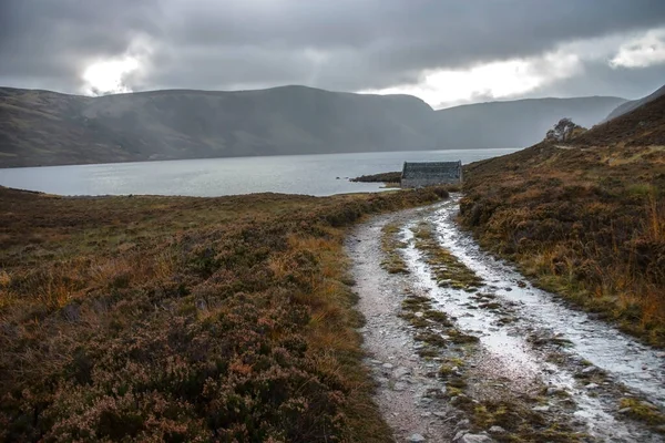 Wanderweg Cairngorms National Park Weg Zum Bootshaus Rande Von Loch — Stockfoto