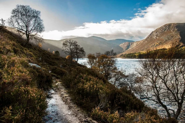 Caminho Redor Loch Muick Royal Deeside Ballater Aberdeenshire Escócia Reino — Fotografia de Stock