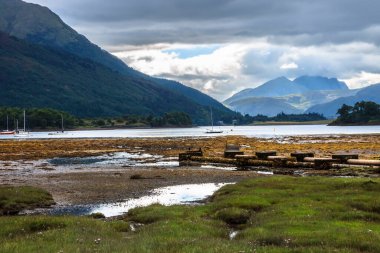 İskoçya 'nın Leven Gölü, Glencoe, İskoçya manzaralı kırsal arazisi