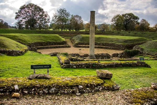 Restes Théâtre Romain Verulamium Hertfordshire Angleterre Royaume Uni — Photo