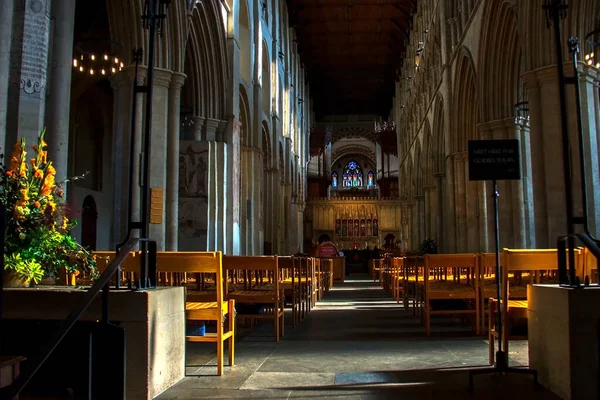 Részlet Szent Albans Katedrálisból Hertfordshire Anglia Egyesült Királyság — Stock Fotó