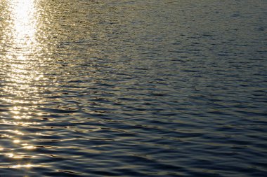 Sudaki altın güneş yansıması
