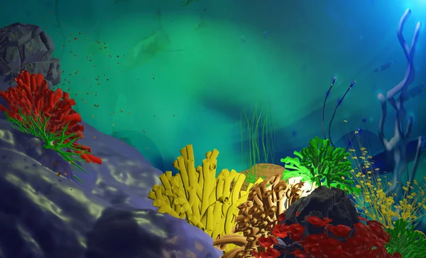 海洋生物 海底世界 海底有珊瑚礁 — 图库照片