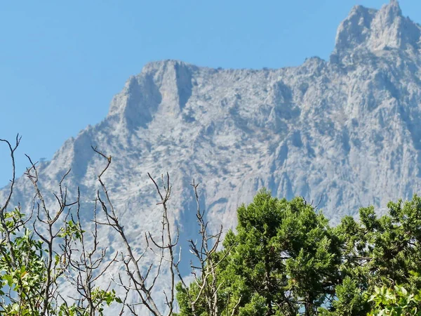 Sabah El-Petri Dağı 'nda. Kırım manzarası. Gaspra köyünün alanı (Yalta 'nın bir kısmı, 70 kilometreden fazla bir alan)).