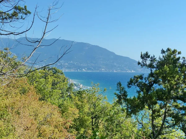 Seelandschaft Blick Auf Jalta Vom Sonnenweg Aus Südküste Der Krim — Stockfoto