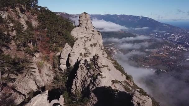 Catena Montuosa Sullo Sfondo Nuvole Paesaggio Alpino — Video Stock