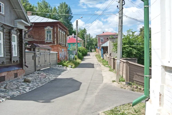 Las Estrechas Calles Antigua Ciudad Mercantil Del Volga Ples Anillo — Foto de Stock