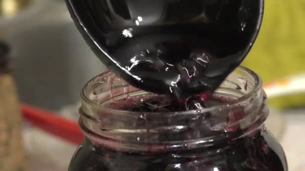 Przygotowanie Dżemu Wiśniowego Domowej Roboty Dżem Wiśniowy Jest Szczególnie Popularny — Wideo stockowe