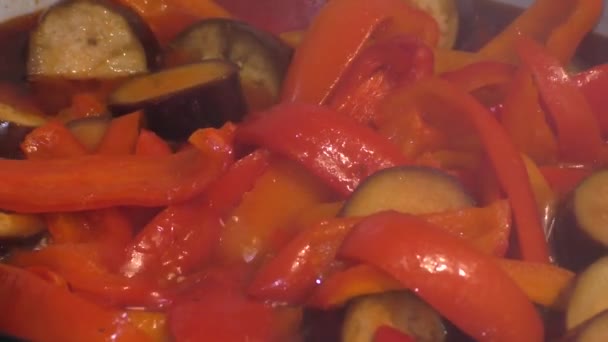 Préparation Lecho Maison Partir Poivre Doux Aubergine Jus Tomate Lecho — Video