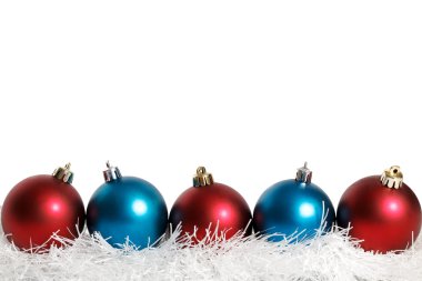 mavi ve kırmızı Noel topları