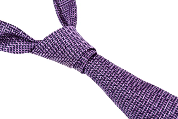 Cravatta viola annodato il nodo asimmetrico Principe Alberto — Foto Stock