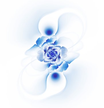 mavi soyut fraktal çiçek
