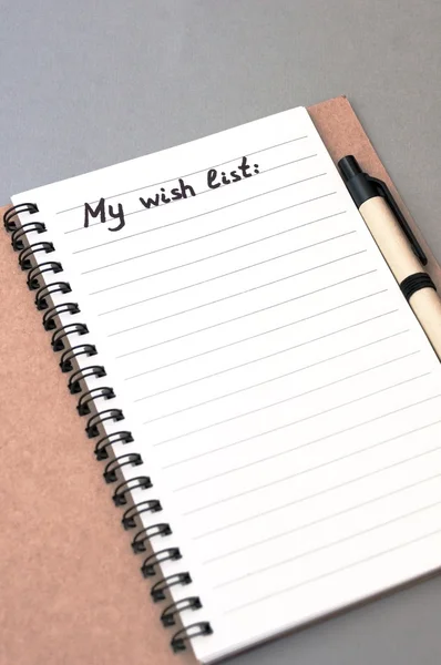 Ruční kresba seznam přání na notebook — Stock fotografie