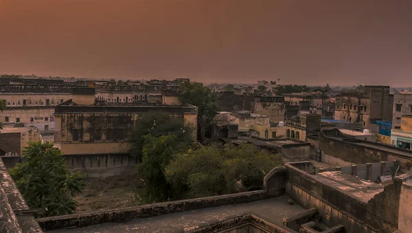 Mandawa Rajasthan Hindistan Gün Batımında Bir Haveli Manzarası — Stok fotoğraf