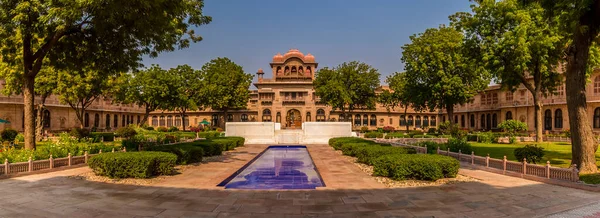 Pohled Zpět Vnitřní Nádvoří Paláce Lalgarh Bikaneru Rajasthan Indie — Stock fotografie
