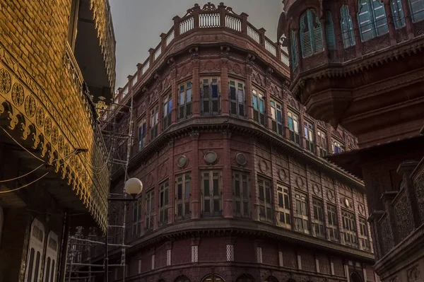 Una Vista Attraverso Gli Edifici Decorativi Haveli Nel Centro Bikaner — Foto Stock