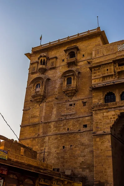 Widok Stromych Murów Starego Miasta Jaisalmer Rajasthan Indie — Zdjęcie stockowe