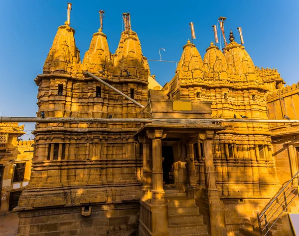 Jaisalmer Rajasthan Hindistan Daki Eski Bir Kentteki Jain Tapınağına Doğru — Stok fotoğraf