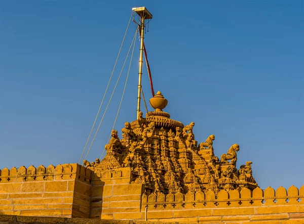 Zdobená Střecha Jainova Chrámu Starém Městě Jaisalmeru Rajasthan Indie — Stock fotografie
