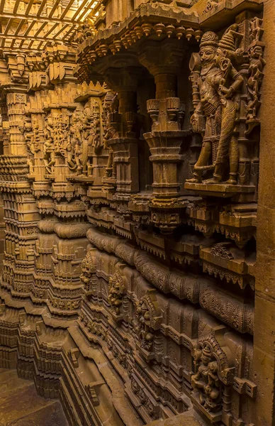 Zdobená Zeď Jain Chrámu Starém Městě Jaisalmer Rajasthan Indie — Stock fotografie